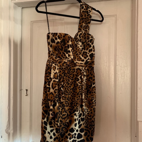 Nanette Lepore leopard one shoulder dress sexy 4 - Picture 3 of 6
